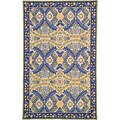 Hand-hooked Monaco Blue Wool Rug (7'6 x 9'6)