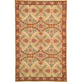 Hand-hooked Monaco Red Wool Rug (3'6 x 5'6)