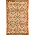 Hand-hooked Monaco Red Wool Rug (5' x 8')