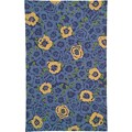 Hand-hooked Vintage Floral Blue Wool Rug (3'6 x 5'6)