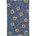 Hand-hooked Vintage Floral Blue Wool Rug (2'3 x 7'10)