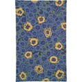 Hand-hooked Vintage Floral Blue Wool Rug (7'6 x 9'6)
