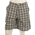 Andrew Fezza Men's Grey Yarn Plaid Shorts