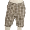 Andrew Fezza Men's Grey Yarn Plaid Shorts