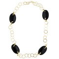 Chateau D' Argent Gold over Sterling Silver Black Agate Necklace
