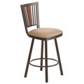 Mila Light Brown Polyester Swivel Counter Stool