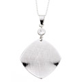 Chateau D' Argent Sterling Silver White CZ Square Necklace