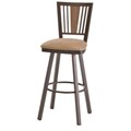 Mila Light Brown Polyester Swivel Barstool