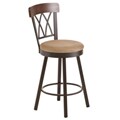 Brett Light Brown Polyester Swivel Counter Stool