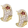 Chateau D' Argent Gold over Sterling Silver CZ Star Earrings