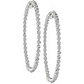 14k White Gold 3 5/8ct TDW Diamond Hoop Earrings (G-H-I, SI)