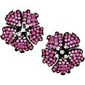 18k Gold Sapphire 1/3ct TDW Diamond Earrings