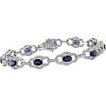 18k Gold Sapphire 1 1/3ct TDW Diamond Bracelet (G-H, SI)