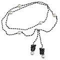 14k Gold 70ct TDW Diamond Bead and South Sea Pearl Necklace (11-12 mm)