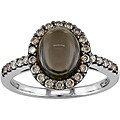 14k Gold Smokey Quartz and 3/8ct TDW Brown Diamond Ring