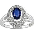 14k Gold Oval Sapphire and 1/4ct TDW Diamond Ring