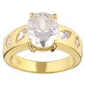 Chateau D' Argent Gold over Sterling Silver CZ Fashion Ring