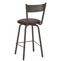 Sue Black Polyester Swivel Counter Stool