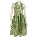 Robbie Bee Women's Pleated Waist Halter Dress