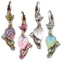 Sweet Romance Iridescent Glass Leaf Earrings