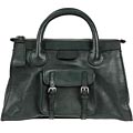 Chloe Green Leather Zipper Tote