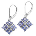 14k White Gold Round Tanzanite Drop Earrings