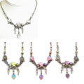 Sweet Romance Iridescent Glass Leaf Necklace