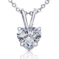 14k White Gold 1/4ct TDW Diamond Heart Necklace (G-H, SI)
