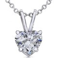 14k White Gold 3/4ct TDW Diamond Heart Necklace (G-H, SI)
