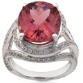 18k Gold Pink Tourmaline and 7/8ct TDW Diamond Ring (H-I, SI)