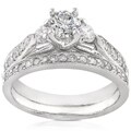14k White Gold 1 1/5ct TDW Diamond Bridal Ring Set (H-I, SI)
