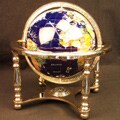 Gemstone Globe with Four-legged Brass Stand (9 in.)