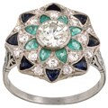 Platinum 1 1/3ct TDW Diamond and Sapphire Ring (I, VS2)