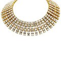 Goldplated 6-row Cubic Zirconia Necklace