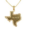 Goldplated Rhinestone Texas State Necklace