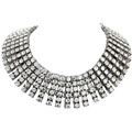 Silverplated 6-row Rhinestone Necklace