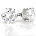 Silverplated Round Rhinestone Stud Earrings