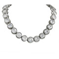 White Goldplated Round CZ Necklace