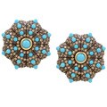 Encore by Le Vian 14k Gold Turquoise and 3 1/2ct TDW Chocolate Diamond Earrings