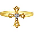 10k Yellow Gold Diamond Cross Fashion Ring