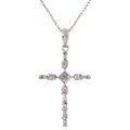 14k White Gold 1/3ct TDW Diamond Cross