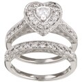 14k Gold 1ct TDW Heart Diamond Bridal Rings Set (H-I, I1-I2)