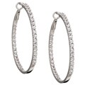 10k Gold Created Sapphire 1.5-inch Hoop Earrings