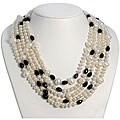Maddy Emerson Freshwater Pearl and Agate Necklace (9-10 mm)