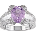 14k Gold Rose de France Quartz and 1/4ct TDW Diamond Ring