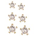 14k Yellow Gold Single Star Stud Earrings Set