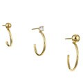 14k Yellow Gold Single Hoop Earrings (Set of 3)
