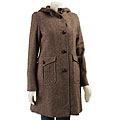DKNY Women's Hooded Tweed Coat