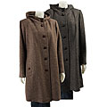 DKNY Women's Plus Size Hooded Tweed Coat