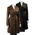 DKNY Black Metallic Trench Coat